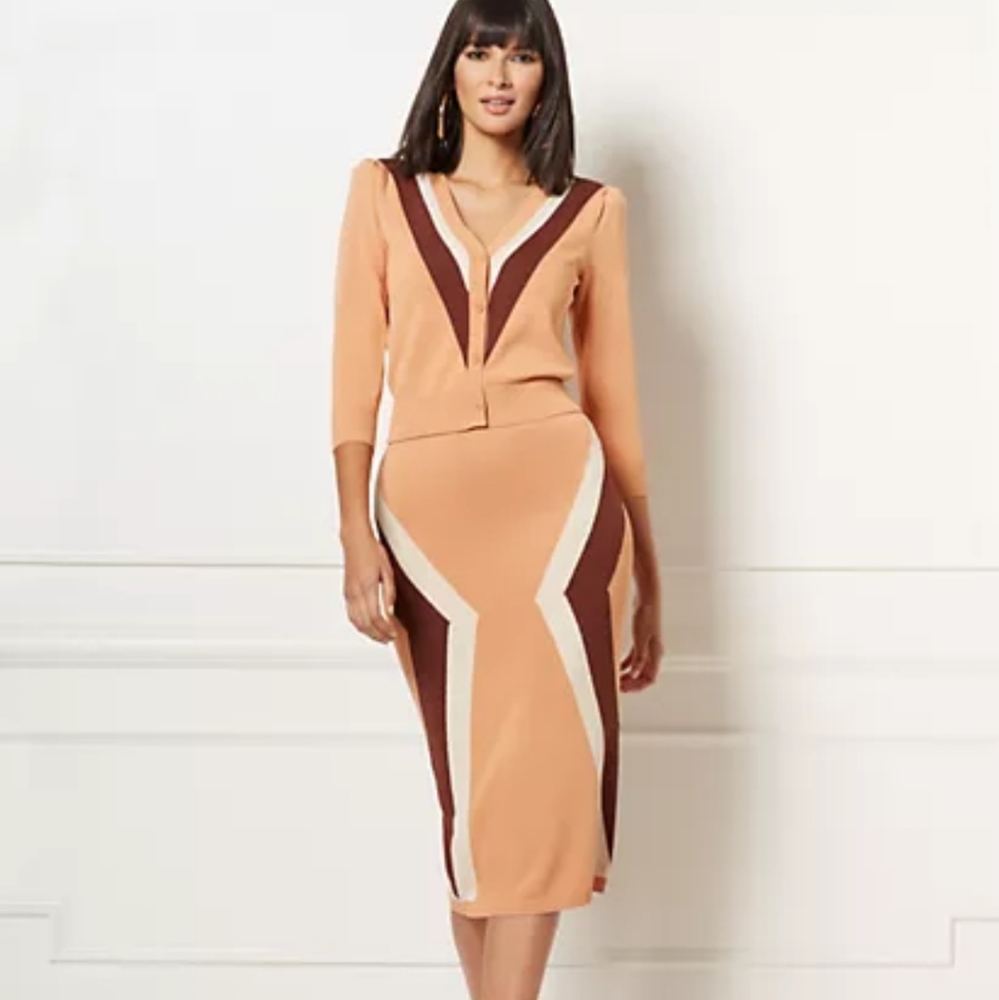 SOLD Kelli Colorblock Sweater Skirt- Eva Mendes